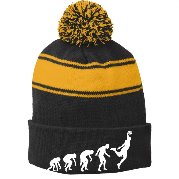 Evolution of a Hooper Basetball Player Design Stripe Pom Pom Beanie