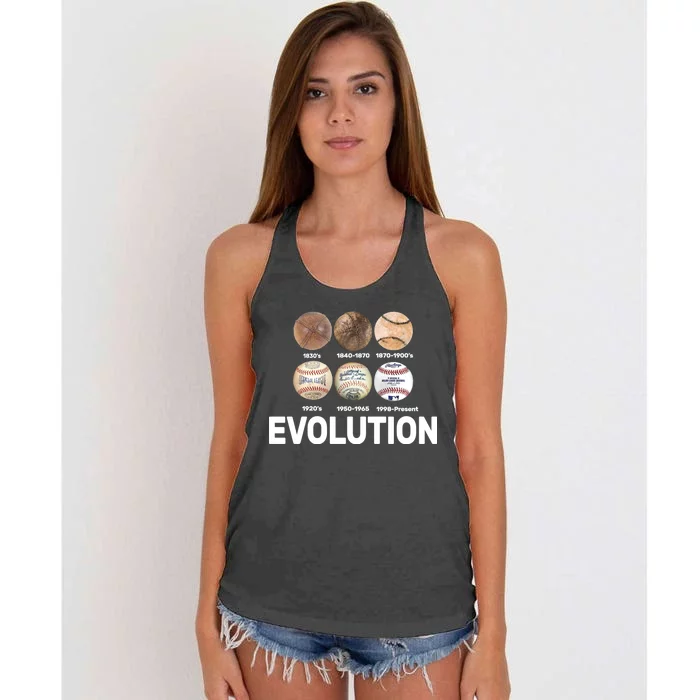 Evolution Of Baseball Women's Knotted Racerback Tank