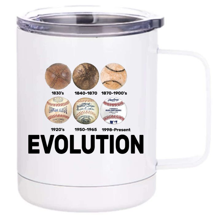 Evolution Of Baseball Front & Back 12oz Stainless Steel Tumbler Cup