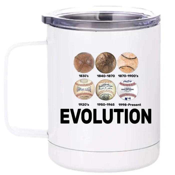 Evolution Of Baseball Front & Back 12oz Stainless Steel Tumbler Cup