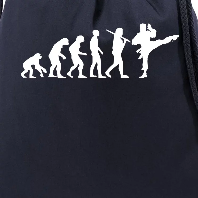 Evolution of Karate Drawstring Bag