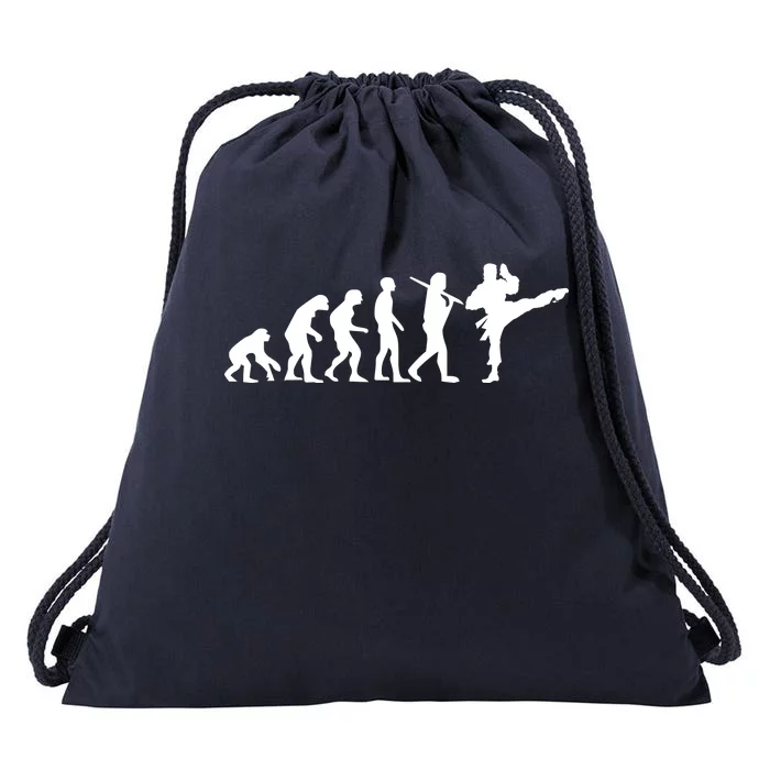 Evolution of Karate Drawstring Bag