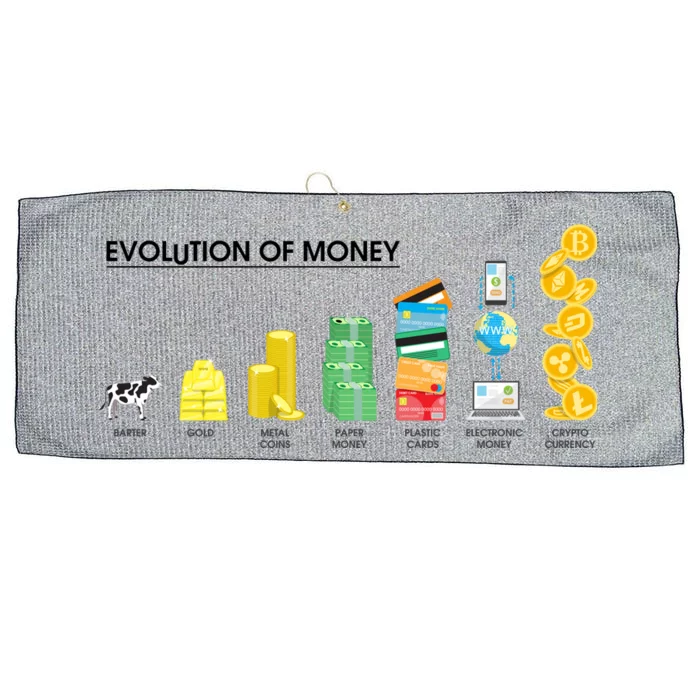 Evolution of Money Large Microfiber Waffle Golf Towel