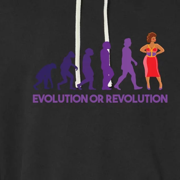 Evolution Or Revolution Garment-Dyed Fleece Hoodie