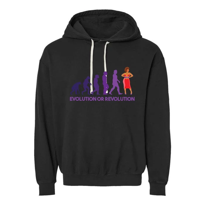 Evolution Or Revolution Garment-Dyed Fleece Hoodie