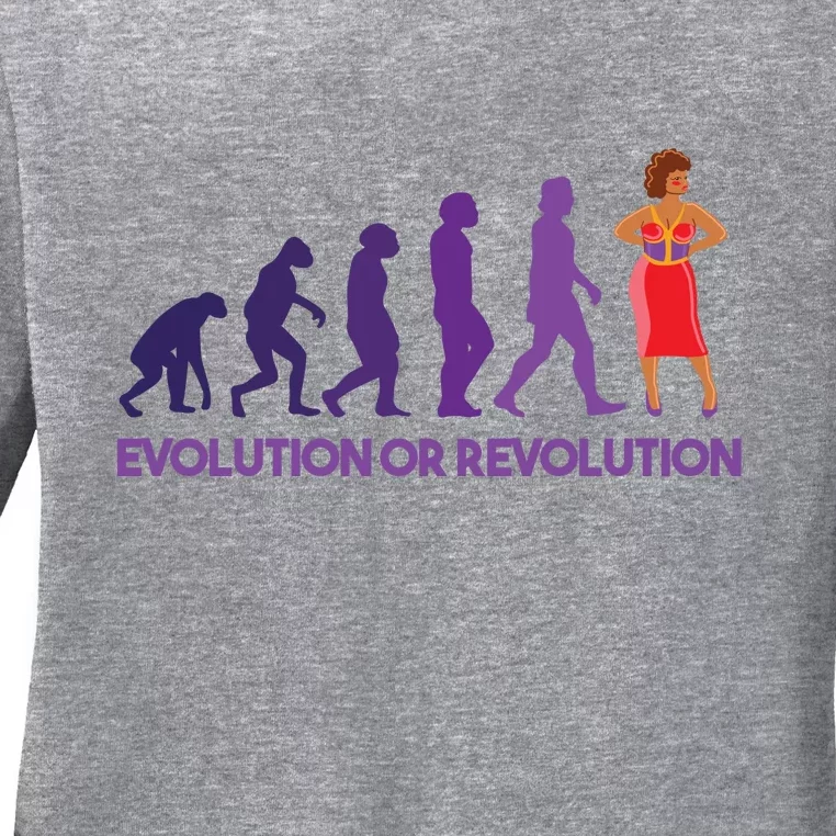 Evolution Or Revolution Ladies Long Sleeve Shirt