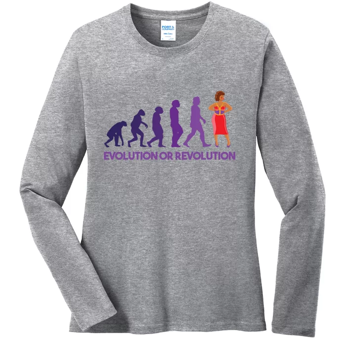 Evolution Or Revolution Ladies Long Sleeve Shirt