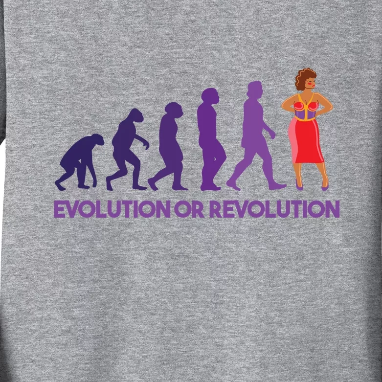 Evolution Or Revolution Kids Long Sleeve Shirt