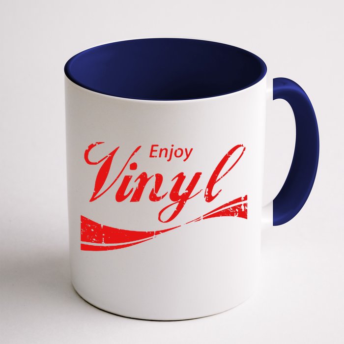 Enjoy Vinyl Record Retro Vintage Front & Back Coffee Mug