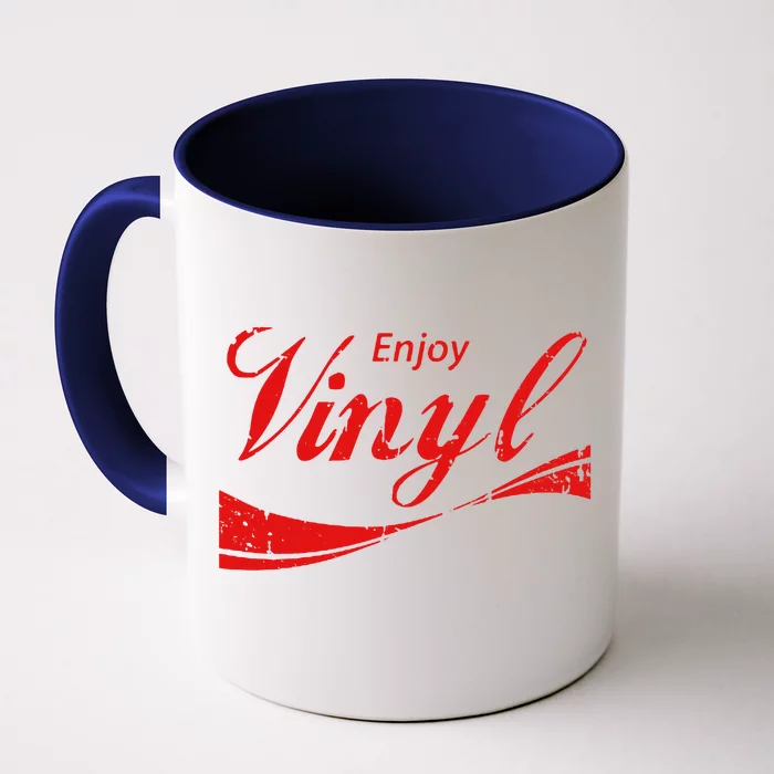 Enjoy Vinyl Record Retro Vintage Front & Back Coffee Mug