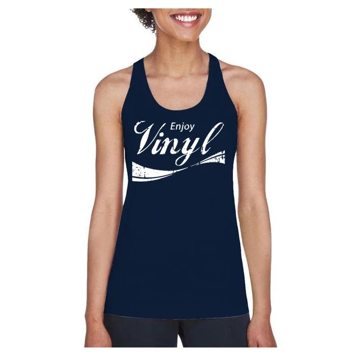 Enjoy Vinyl Record Retro Vintage Women's Racerback Tank