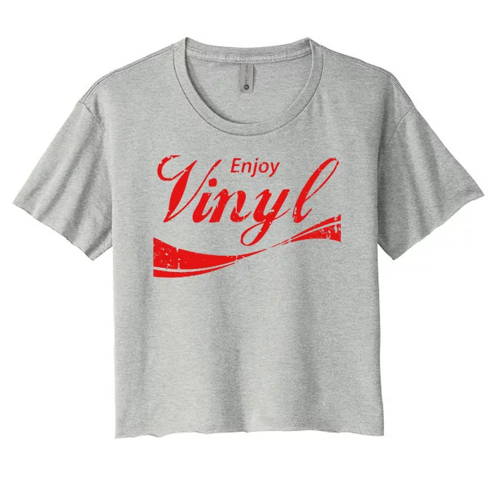 Enjoy Vinyl Record Retro Vintage Women's Crop Top Tee