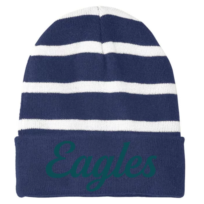 Eagles Vintage Retro Football Striped Beanie with Solid Band