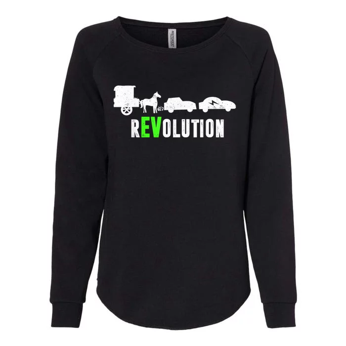 Electric Vehicle REVolution EV Driver Womens California Wash Sweatshirt