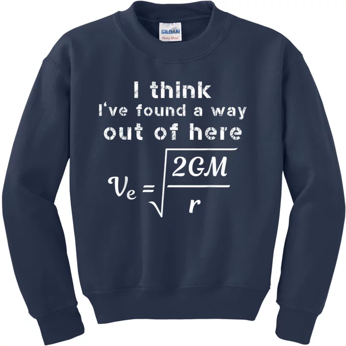 Escape Velocity Rate Of Change Gravity Physics Lover Gift Kids Sweatshirt