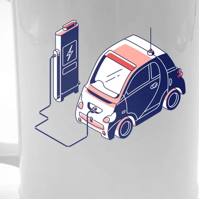 Electric Vehicle Renewable Energy Ev Fossil Fuel Vegan Gift Front & Back Beer Stein