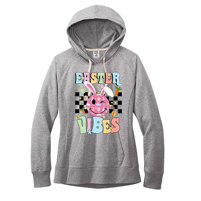 Easter Vibes Smiles Happy Face Bunny Women's Fleece Hoodie