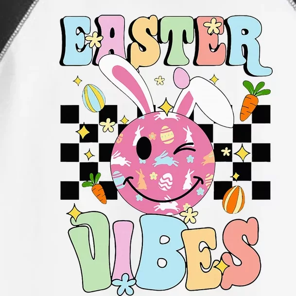 Easter Vibes Smiles Happy Face Bunny Toddler Fine Jersey T-Shirt