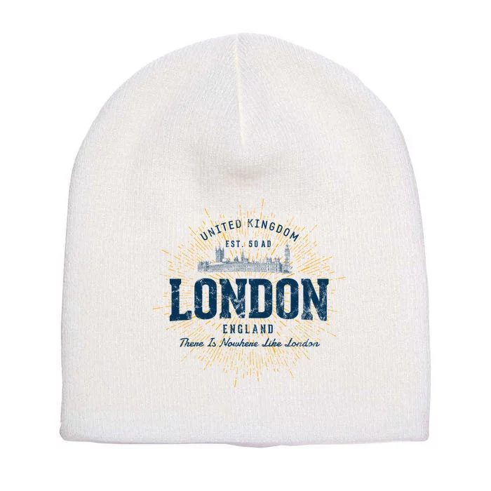 England Vacation Souvenir Vintage London Short Acrylic Beanie