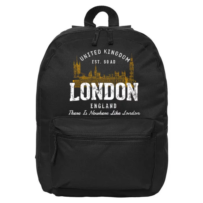 England Vacation Souvenir Vintage London 16 in Basic Backpack