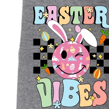 Easter Vibes Smiles Happy Face Bunny Happy Easter Doggie 3-End Fleece Hoodie