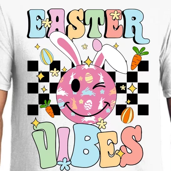 Easter Vibes Smiles Happy Face Bunny Happy Easter Pajama Set