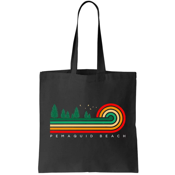 Evergreen Vintage Stripes Pemaquid Beach Maine Tote Bag