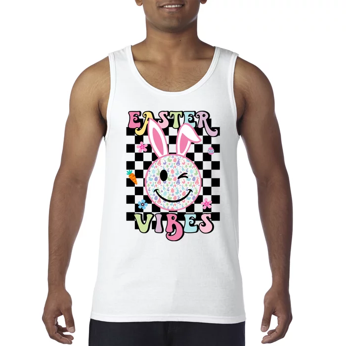 Easter Vibes Smiles Happy Face Bunny Happy Easter Tank Top