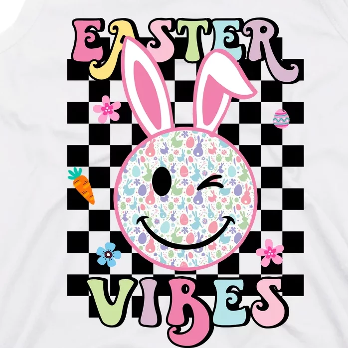 Easter Vibes Smiles Happy Face Bunny Happy Easter Tank Top