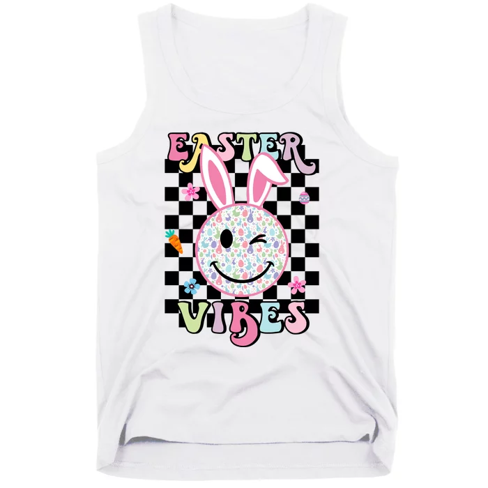 Easter Vibes Smiles Happy Face Bunny Happy Easter Tank Top