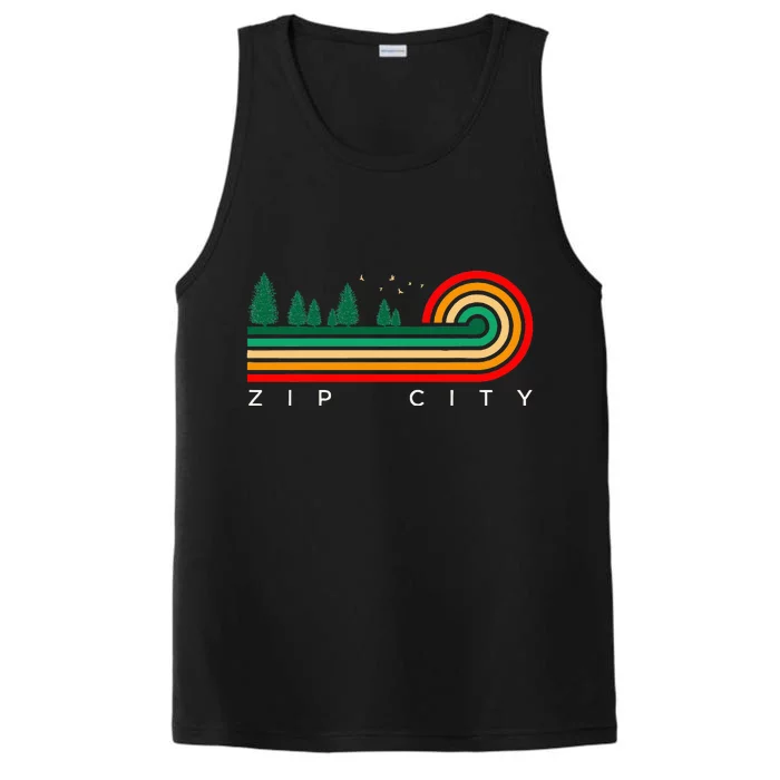 Evergreen Vintage Stripes Zip City Alabama Performance Tank