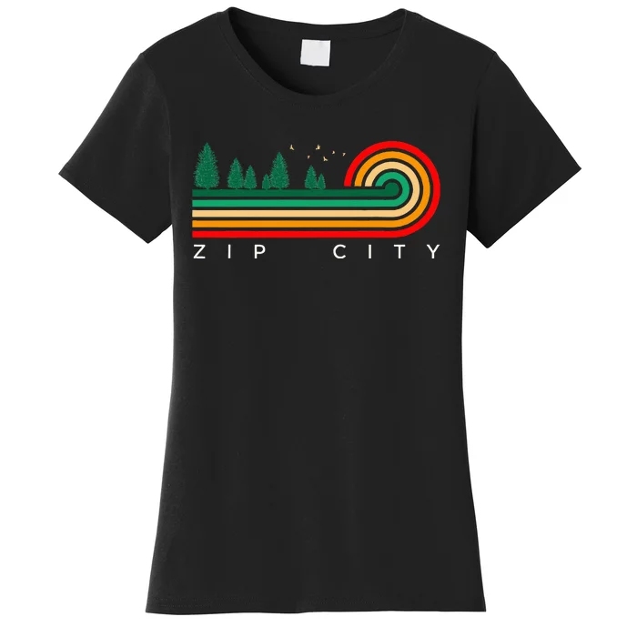 Evergreen Vintage Stripes Zip City Alabama Women's T-Shirt