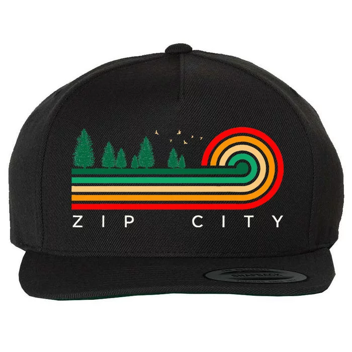 Evergreen Vintage Stripes Zip City Alabama Wool Snapback Cap