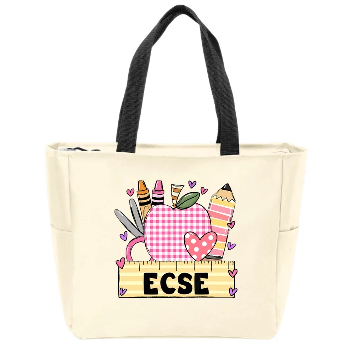 ECSE Valentine S Day Teacher Frame Zip Tote Bag