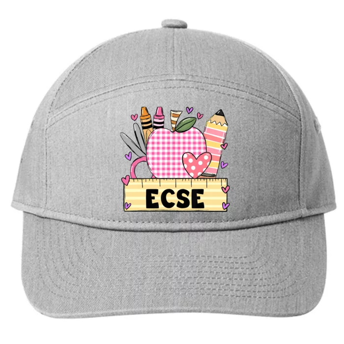 ECSE Valentine S Day Teacher Frame 7-Panel Snapback Hat