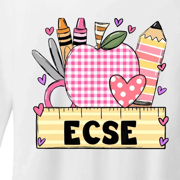 ECSE Valentine S Day Teacher Frame Womens CVC Long Sleeve Shirt