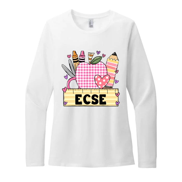 ECSE Valentine S Day Teacher Frame Womens CVC Long Sleeve Shirt