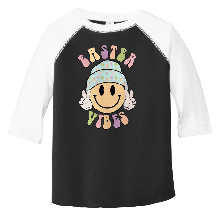 Easter Vibes Smiley Face Easter Vibes Easter Funny Toddler Fine Jersey T-Shirt