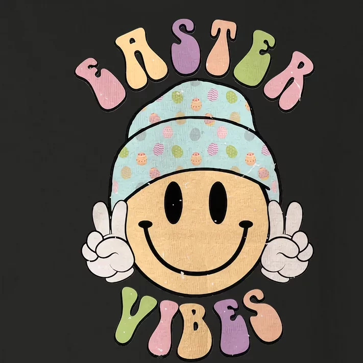 Easter Vibes Smiley Face Easter Vibes Easter Funny Toddler Long Sleeve Shirt