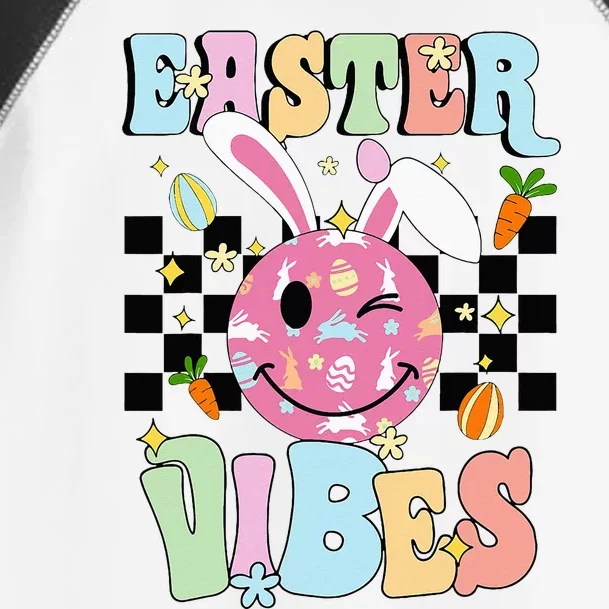 Easter Vibes Smiles Face Bunny Happy Easter Toddler Fine Jersey T-Shirt