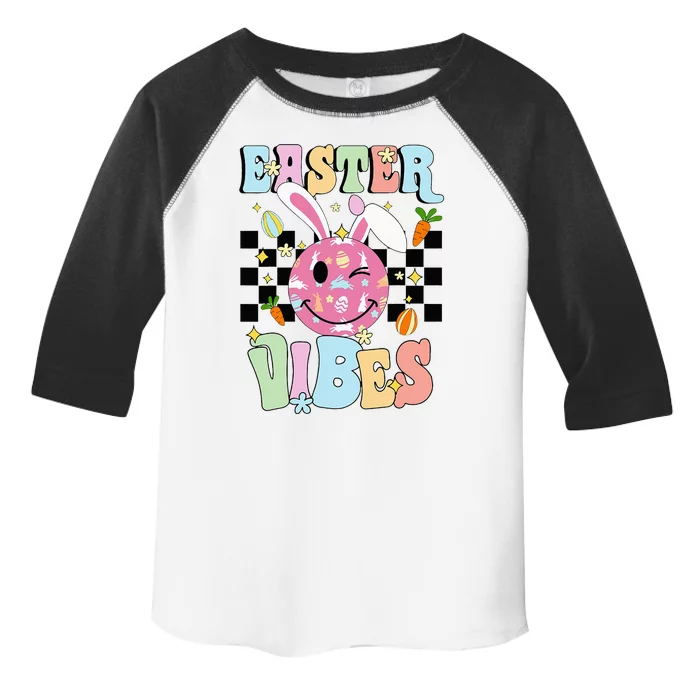 Easter Vibes Smiles Face Bunny Happy Easter Toddler Fine Jersey T-Shirt