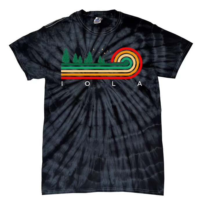 Evergreen Vintage Stripes Iola Wisconsin Tie-Dye T-Shirt