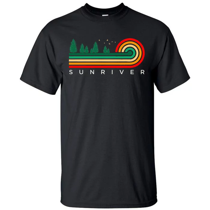 Evergreen Vintage Stripes Sunriver Oregon Tall T-Shirt