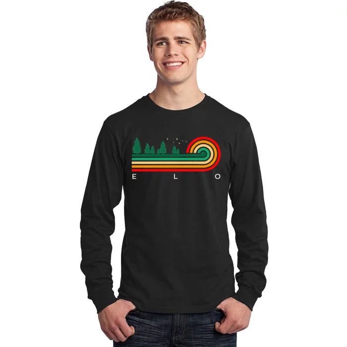 Evergreen Vintage Stripes Elo Wisconsin Tall Long Sleeve T-Shirt