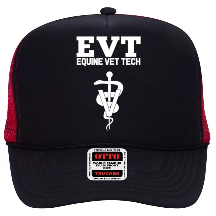 Equine Vet Tech Veterinary Medicine Evt Veterinarian Funny Gift High Crown Mesh Trucker Hat