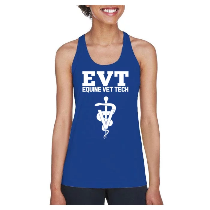 Equine Vet Tech Veterinary Medicine Evt Veterinarian Funny Gift Women's Racerback Tank