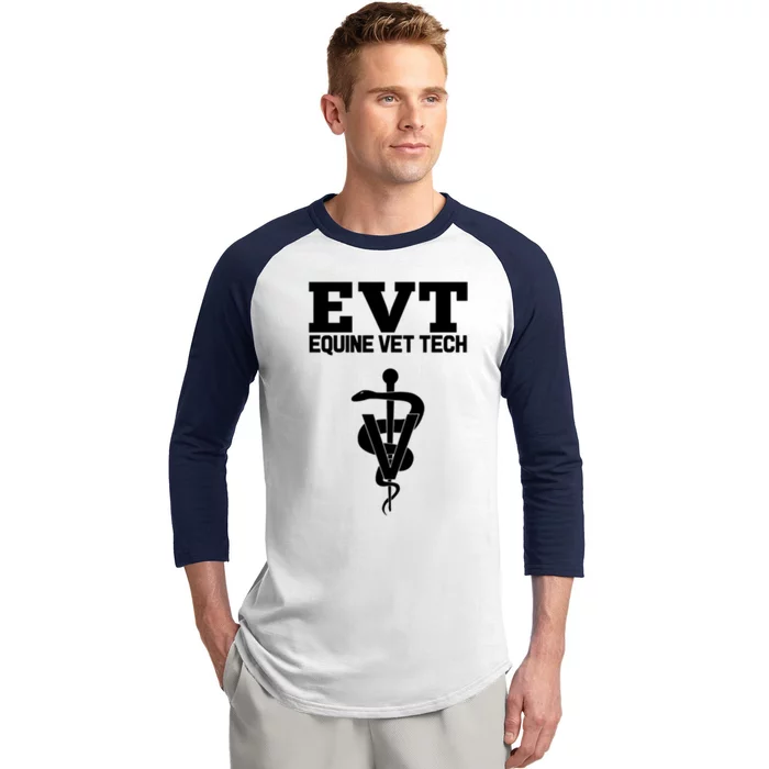 Equine Vet Tech Veterinary Medicine Evt Veterinarian Funny Gift Baseball Sleeve Shirt