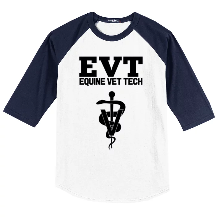 Equine Vet Tech Veterinary Medicine Evt Veterinarian Funny Gift Baseball Sleeve Shirt