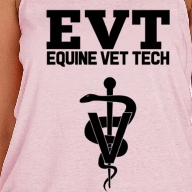 Equine Vet Tech Veterinary Medicine Evt Veterinarian Funny Gift Women's Knotted Racerback Tank