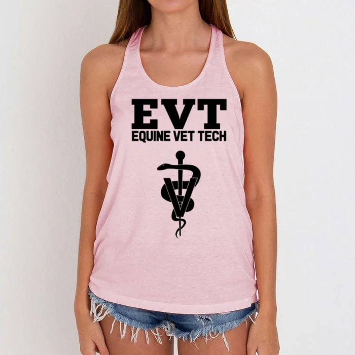 Equine Vet Tech Veterinary Medicine Evt Veterinarian Funny Gift Women's Knotted Racerback Tank